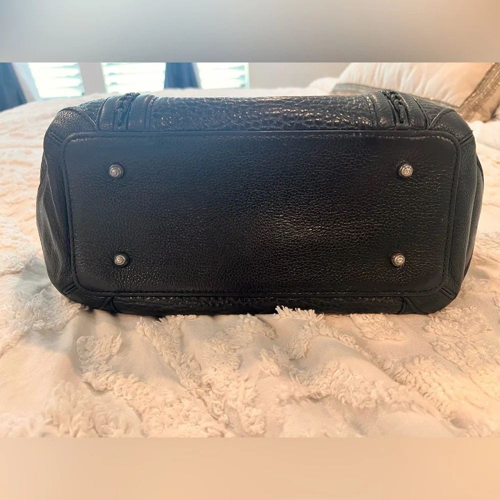 Brighton Black Pebbled Leather Satchel